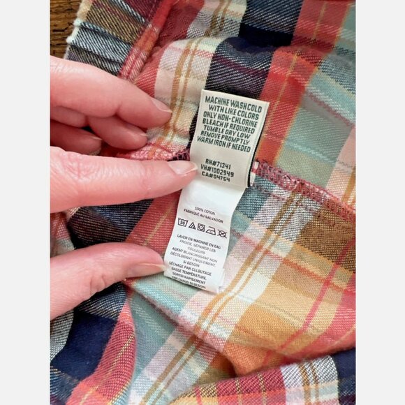 LL Bean Cotton Flannel Sleep Pants Pajama Bottoms in Deep Coral Plaid - Size 2X - Picture 8 of 8